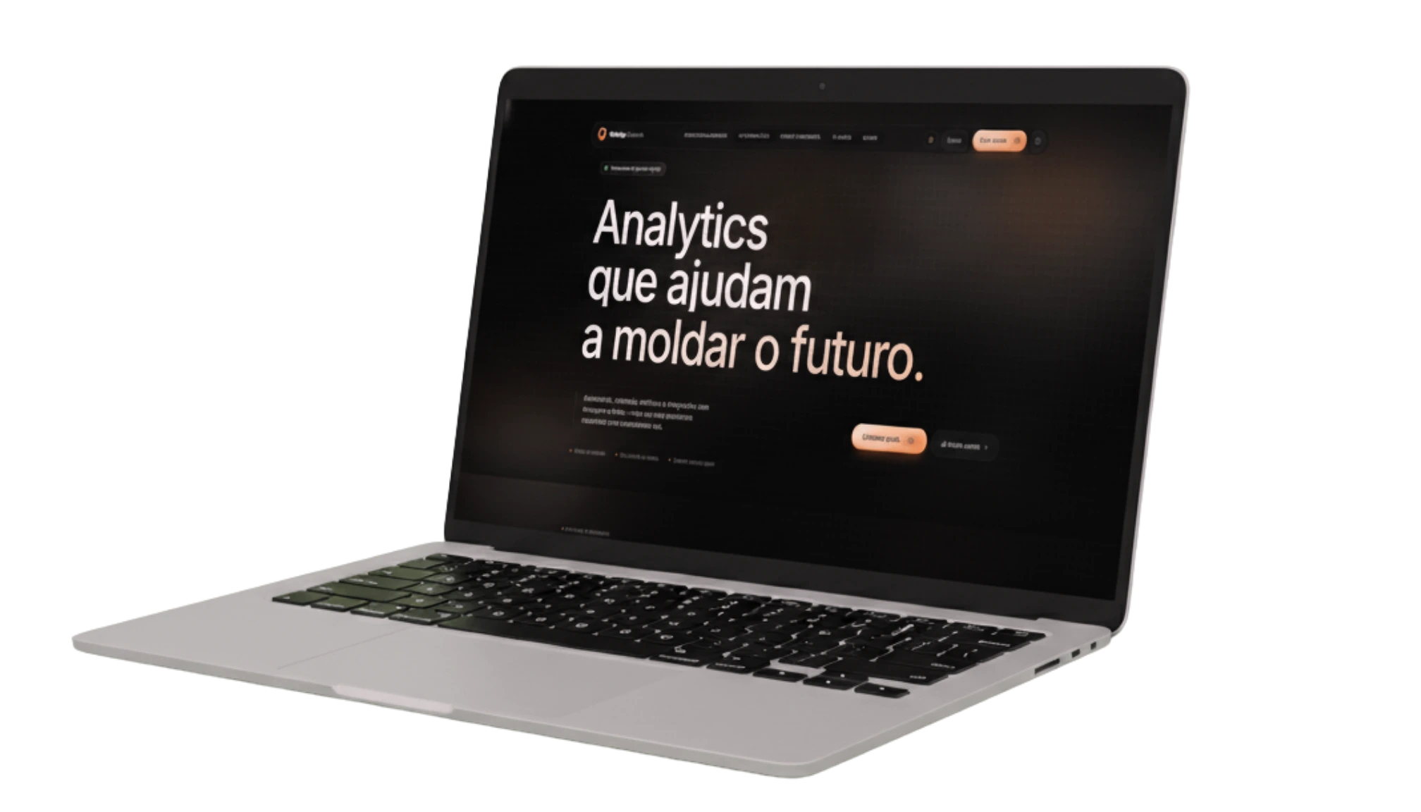Exemplo de site premium construído pela Aefeka, exibido num notebook